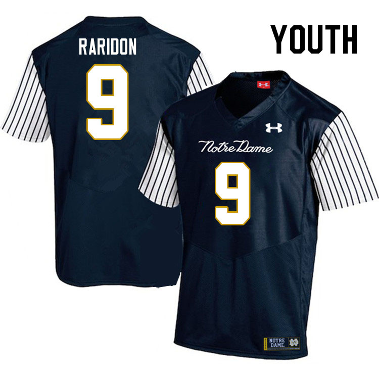 Youth #9 Eli Raridon Notre Dame Fighting Irish College Football Jerseys Stitched-Alternate